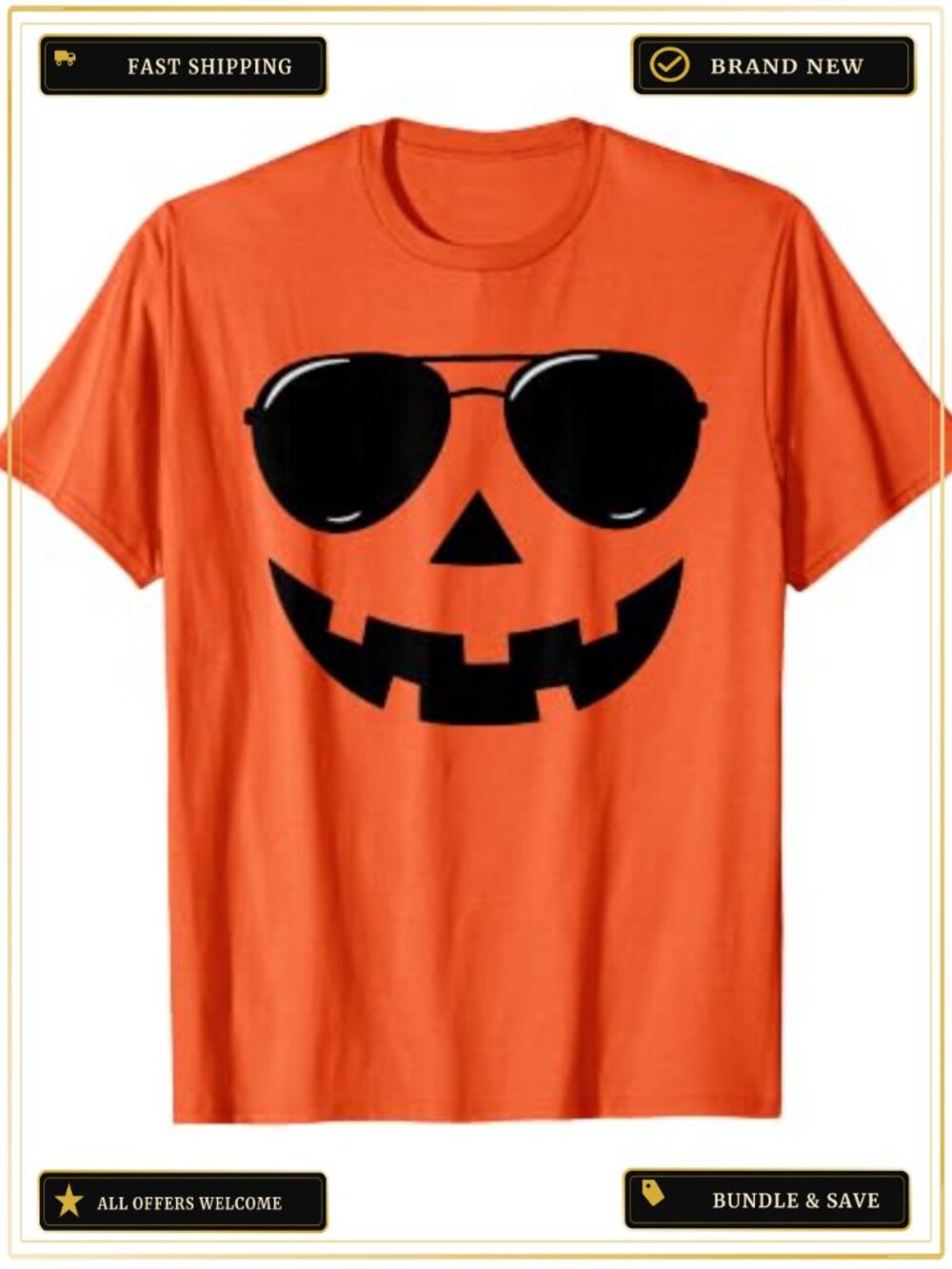 Funny Jack O Lantern Pumpkin Halloween Costume T-Shirt